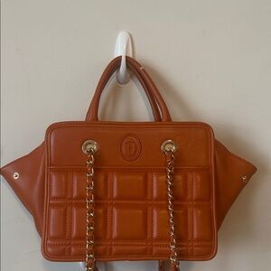 Trussardi Orange Quilted Satchel